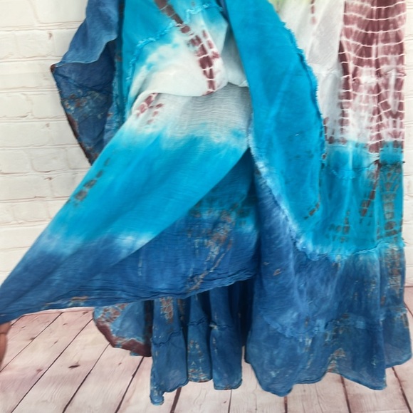 Y2K tie dye Hippie tiered maxi skirt l free size - Picture 7 of 7